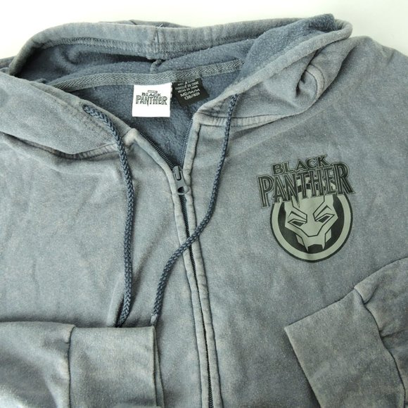 Marvel Black Panther men's hoodie full zip sweatshirt gray graphic print - Picture 5 of 10